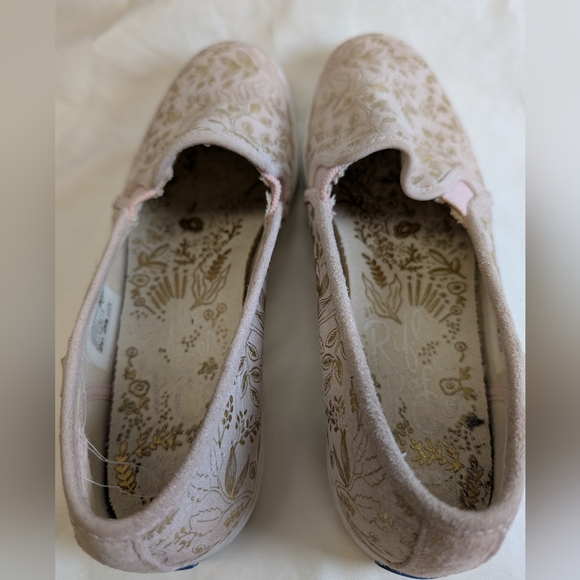 Keds x Rifle Paper Co Triple Decker Shoe Floral Blush Pink Gold Slip-On Size 8.5 - Picture 5 of 8
